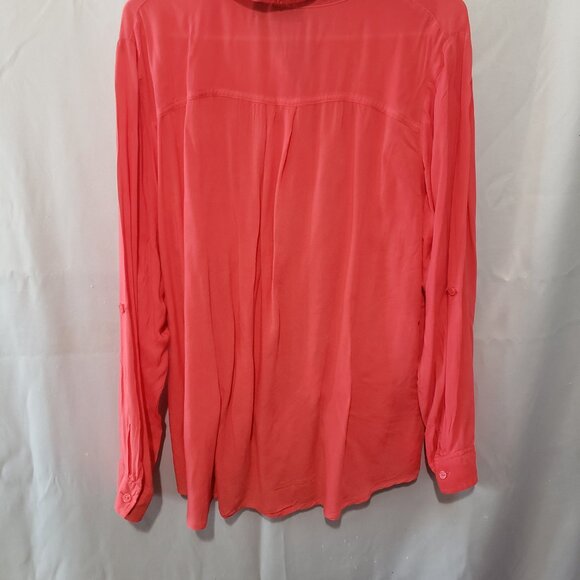 a.n.a Button up Blouse Coral Pink Sixe 1X - Picture 9 of 10